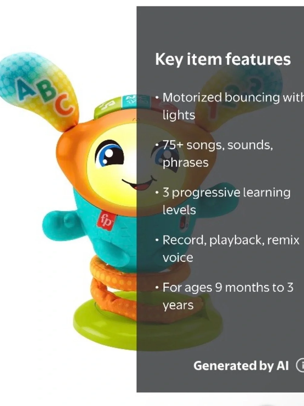 Fisher-Price DJ BOUNCING BEATS Interactive Learning